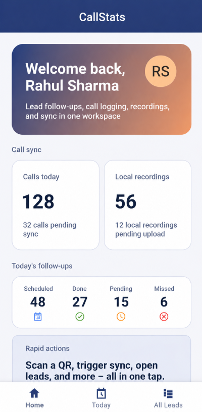 CallStats Telecaller App